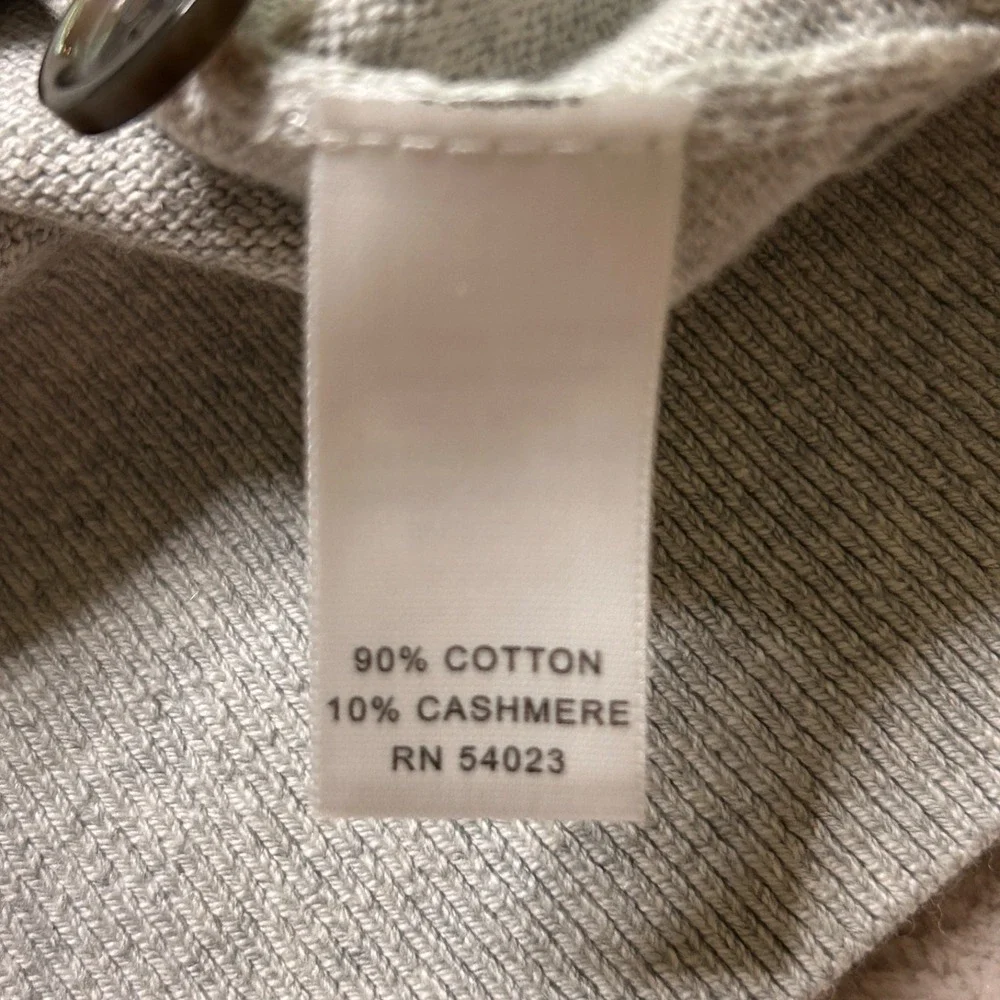 Banana Republic Cotton Cashmere Sweater Mens L Gray Henley Mock Neck Preppy